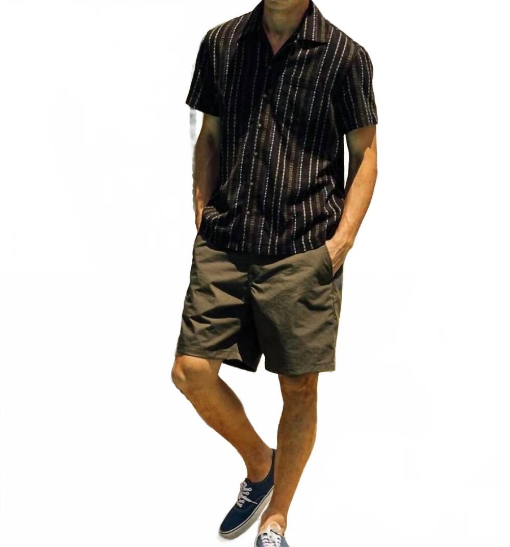 NEW HIROSHI KATO scoop shorts in military green taslan